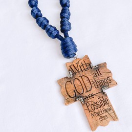 Door Knob Rosary - Catholic Hanging Decoration - Blessing for a New House - Religious Housewarming Gift (Dark Sage Green)