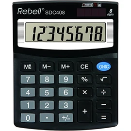 Rebell RE-SDC408 Tischrechner SDC408 8-stelliger, Standard-Ausstattung und angewinkeltem Display, schwarz