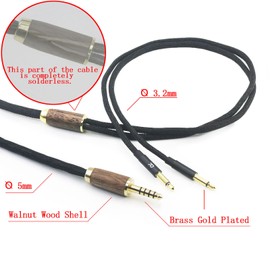 ABLET 4.4mm Balanced Cable 7N OCC Copper Single Crystal Silver Plated Cord Compatible with Meze 99 Classics, Compatible with Meze 99 Neo Headphone Walnut Wood Shell