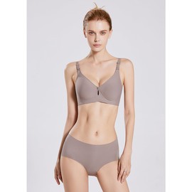 ZUMIY Nursing Maternity Bra, Sleep Nursing Bralette, Seamless Pregnancy Nursing Bra with Thin Cup Removable Pads, Natural Shape, Ultra Smooth Nursing Bra, gray