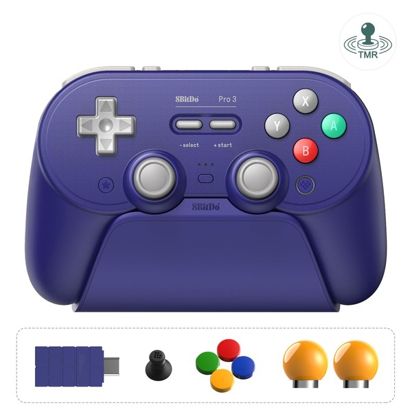 8BitDo Pro 3 Bluetooth Controller for Switch/Switch 2, TMR Joysticks,Programmable