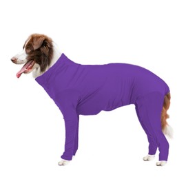 Hamiledyi Dog Onesie Anti-Licking Dog Bodysuit Spay Surgical Recovery Suit for Dogs Pet Cone Alternative After Surgery Dog Shedding Suit for Female Male Neuter Dogs Claming Pajamas (Purple, Medium)