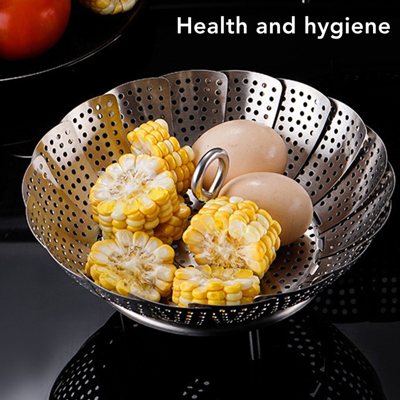 Foldable Vegetable Steam Basket No Warping 304 Stainless Steel Folding