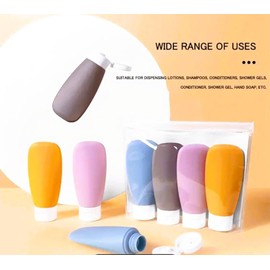 Travel Bottles 4 PCS Silicone, Refillable Shower Gel and Shampoo Cosmetic Bottles, Leak-Proof Empty Tubes for Toiletries and Makeup, Portable Squeeze Soft Lotion Containers, TSA compliant.