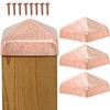 4x4 Hammered Copper Pyramid Post Caps (4-Pack) - Extended Lip