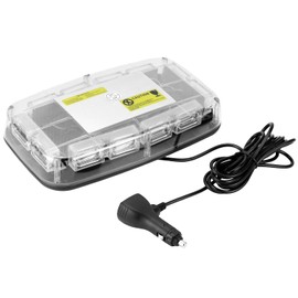 QWORK 48 LED Roof Top Strobe Lights with Magnetic Base, High-Intensity LED Rooftop Strobe Light Bar, 12-24V Emergency Safety Warning