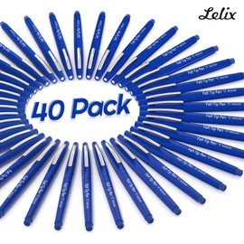Lelix Felt Tip Pens, 40 Blue Pens, 0.7mm Medium Point Felt Pens, Felt Tip Markers Pens for Journaling, Writing, Note Taking, Planner, Perfect for Art Office and School Supplies