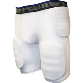 Exxact Sports Rebel 5-Pad Youth Football Girdle w/ Integrated Hip, Thighs and Tailbone Pads, w/ Cup Pocket | Compression, Integrated and Protective Football Pads (Youth) (Youth Medium)