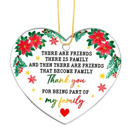 Christmas Hanging Decorations for Family Friendship Gifts for Women Men Christmas Tree Ornaments for Tree Best Friends are The Family We Choose Acrylic Plaque Hanging Heart