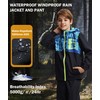 Kids Rain Suit Boys Girls Raincoat Jacket and Pants Set