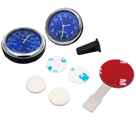 Riloer Clip/Stick-On Car Thermometer Automotive Digital Luminous Quartz Clock Monitor, 4 * 4 * 4Cm (1.57 * 1.57 * 1.57 In)