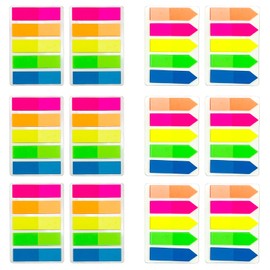 LLYJOYE 1500x Index Tabs, Rectangle & Arrow Sticky Notes Flags, Translucent Book Annotation Stickers, Page Markers Tabs, Reading Labels