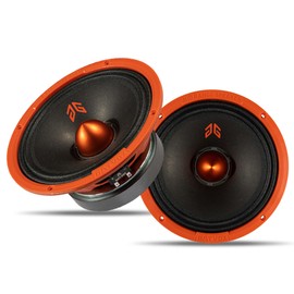 Gaooger MX80E2 Midrange Loudspeaker 8" Orange Bullet, 640W Max, 4 Ohms, Premium Quality Audio Door Speakers for Car or Truck Stereo Sound System, Orange (2 Speaker)