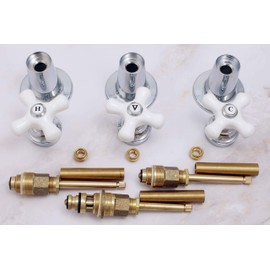 Fits Gerber 87-215 Old Style Repair Kit, Pocelain Handles, Polish Chrome Finish, With Stems - By Plumb USA