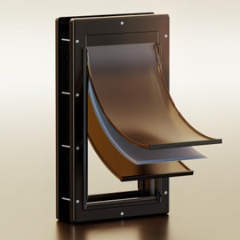 PETCOMING 3-Flap Dog Door, Large Doggy Door, Doggie Door for Install in Interior and Exterior Doors or Wall, Insulation Layer, 2 Magnetic Flaps, Closing Panel, Never Rust, for Pet Up to 100lb (Large)