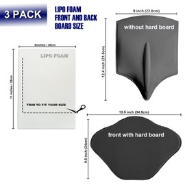 KUSMOO 3 Pack Lipo Foam Ab Board Post Surgery Liposuction Abdominal Compression Board BBL Lumbar Molder Backboard For Liposuction