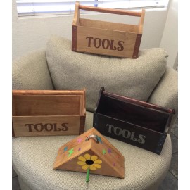 handmade wood  tool box carrier