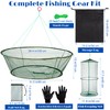Aodaer 6 Pieces Foldable Drop Net 39.4 Inches Fishing Net