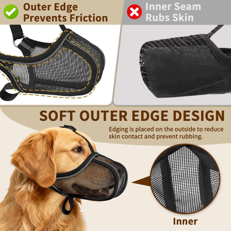 Mayerzon Dog Muzzle Mesh to Prevent Scavenging Biting Chewing |