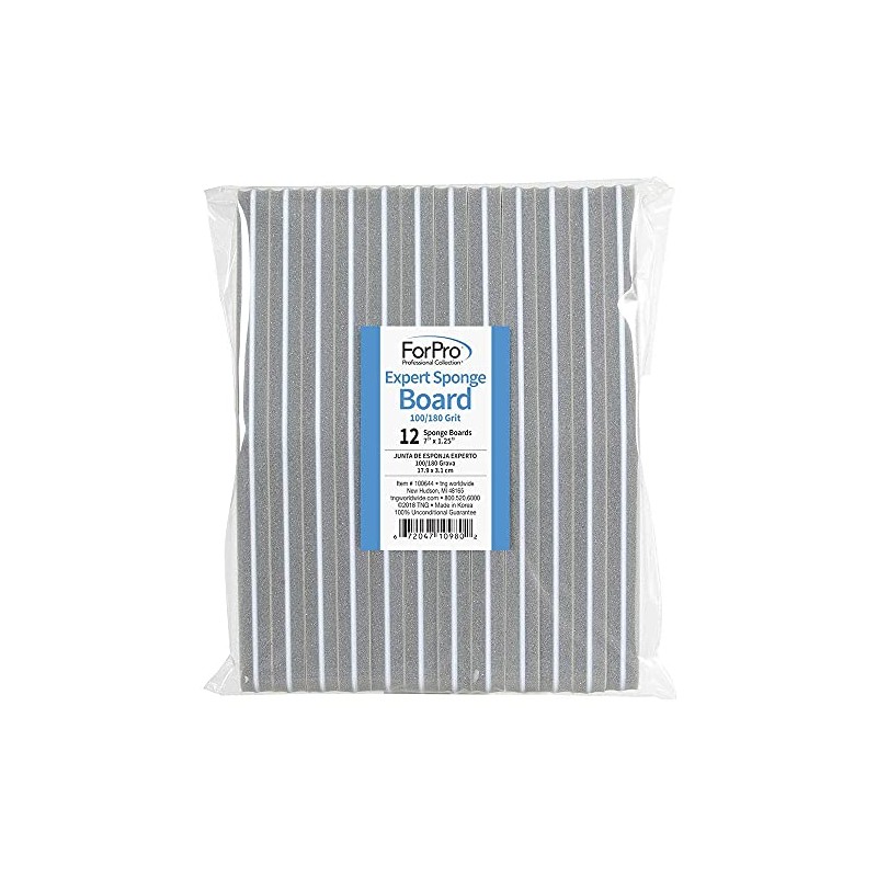 ForPro Professional Expert Sponge Nail Boards - Double-Sided Grit