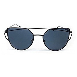 Boolavard RetroUV® Large Oversized Cat Eye Sunglasses Flat Mirrored Lens Metal Frame Women Fashion