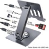 HC Adjustable Tablet Stand with USBC Hub 7-in-1, Aluminum Tablet