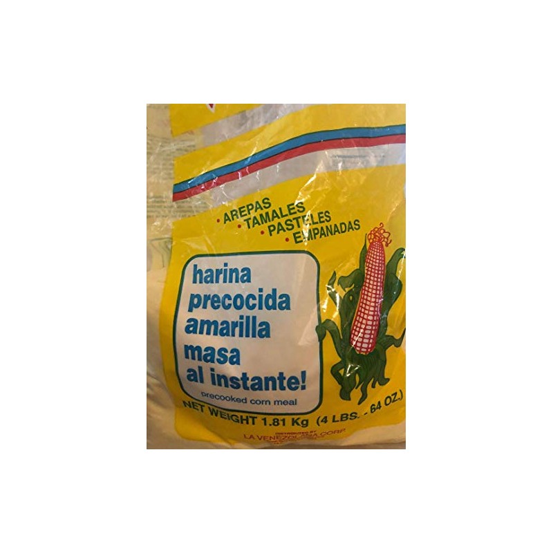 Precooked corn meal Venezolana (4 LBS.) Harina precocida Amarilla ,Arepas