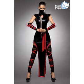 Mask Paradise Atixo Hot Ninja Komplettset - schwarz/rot, Gr??e Atixo:2XL