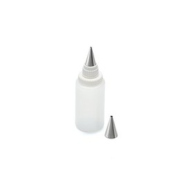 KAISER Pâtisserie decorating pen, 75ml. Very high quality, made from stainless steel and plastic, 2 seam- and edgeless stainless steel nozzles, transparent plastic container