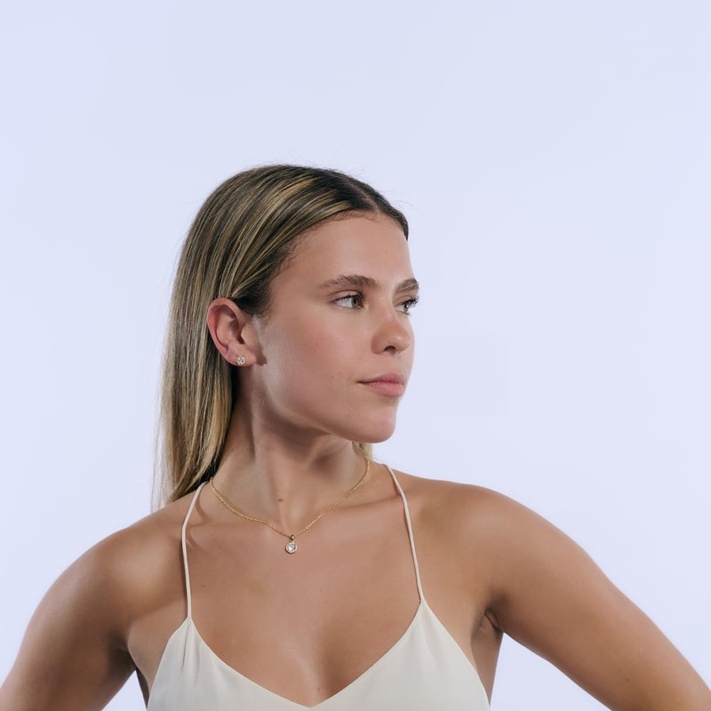 LuckyLy Set de Joyería para Mujer Oro 14k con Zirconia