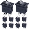 Taiss/10Pcs Black Rocker Toggle Switch ON/OFF DPST 4 Pin 2