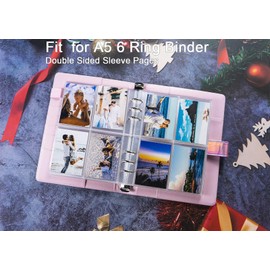 WITHYU 80 Pack 640 Pockets 6 Ring A5 Binder Sleeves,2.5x3.