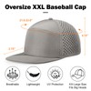 BUTITNOW Oversize XXL Blank Flatbill Mesh Quick Dry Snapback Cap,