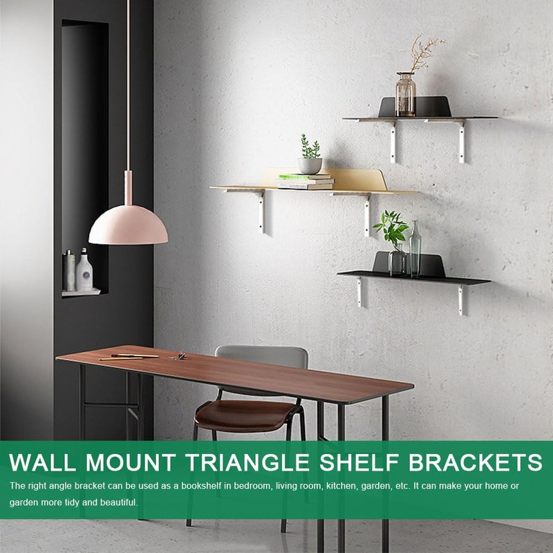 2 Pcs Shelf Bracket Wall Mount Triangle Shelf Brackets Right