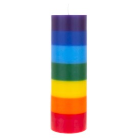 Mega Candles Unscented Multi Color Chakra Round Pillar Candle, Hand Poured Premium Wax Candles 3 Inch x 9 Inch, Cotton Wick, Promotes Positive Energy, Aids Meditation, Relaxation & More