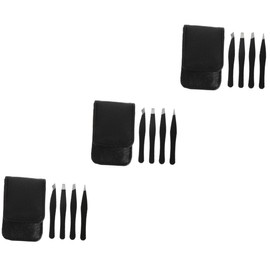 FOMIYES 3sets Portable Eyebrow Tweezers and Trimmers Stainless Steel Eyebrow Clips for Precision Grooming Suitable for Men and Women Beauty Tool Set