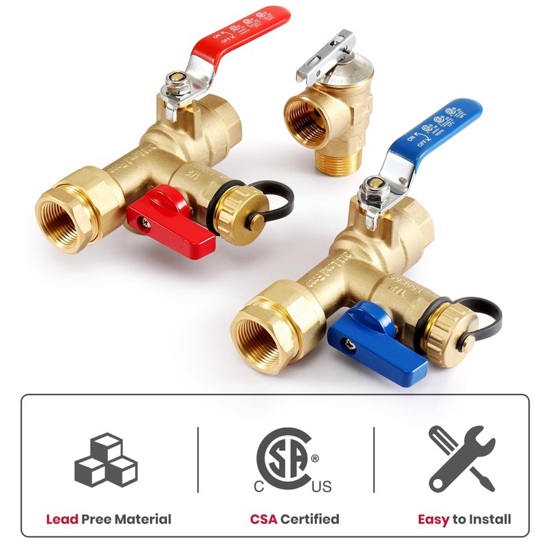GASLAND 3/4 Inch IPS Isolator Tankless Water Heater Service Valve