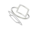Modern Geometric Open Square Ring New .925 Sterling Silver Band