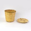 Round Bamboo Weaving Tea Basket with Lid - Mini Tea