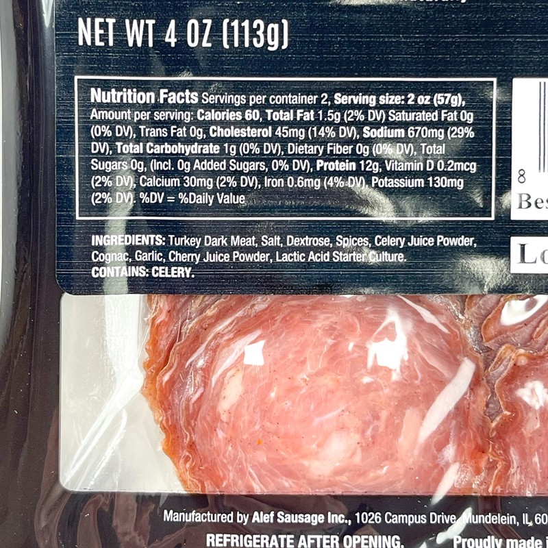 Uncured All Natural Turkey Dry Salami ( 3 packages 4