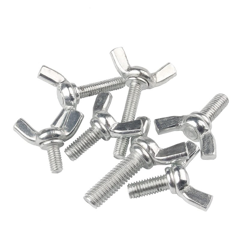 10 Pcs M8 Carbon Steel Zinc Plating Wing Butterfly Screws