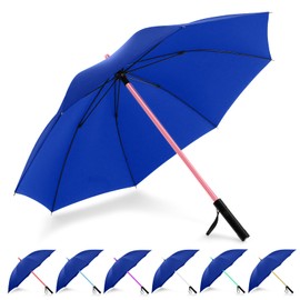BESTKEE Lightsaber Umbrella LED Light up Golf Umbrellas with 7 Color Changing On The Shaft/Built in Torch at Bottom (Blue)