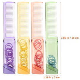 TOVINANNA 4pcs Hair Detangling Comb Anti-static Fine Tooth Comb for All Hair Types Includes Band Storage Handle for Daily Use Parties and Special Occasions