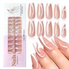 LoveHome 150pc French Tips Press on Nails Long Coffin Fake