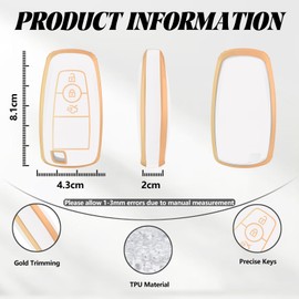 TOOMUME Key Cover TPU Car Key Case Fits Ford Ranger Raptor Mondeo Mustang Edge Ecosport Custom Kuga Fiesta Focus Transit S-Max Key Cover Protection Key Case - Smart Key