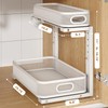 Biboraya 2 Pack Under Sink Organizer With Smooth Cylindrical Rail,2-Tier
