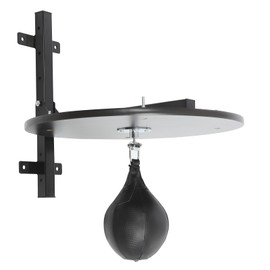 Speed Bag Platform Kit, Professional Wall-Mounted Speed Bag Platform Kit with PU Punching Ball, Adjustable Height Heavy Duty Boxing Training Equipment for Home Gym Office (Black)