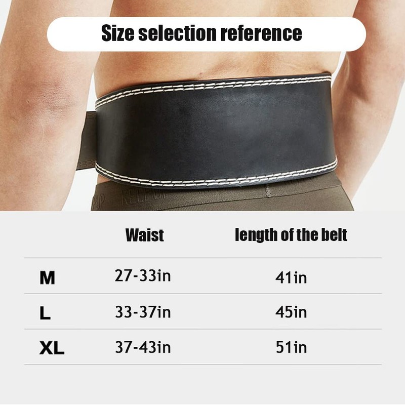Leather Contoured Weightlifting Belt with Steel Roller Buckle Support Powerlifting