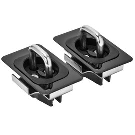 Bull Ring Retractable Flush Fit Truck Bed Tie Down Anchors, Built for 1995-2021 Dodge Ram & 2014-2019 Tundra Crew Max, Rail Cap Trim Required to Install, 1,000lbs. Rated Capacity (1 Pair)