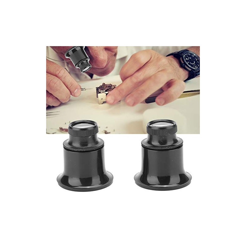 Lupa de Reparación de Relojes, 2 Piezas 20X para Joyas